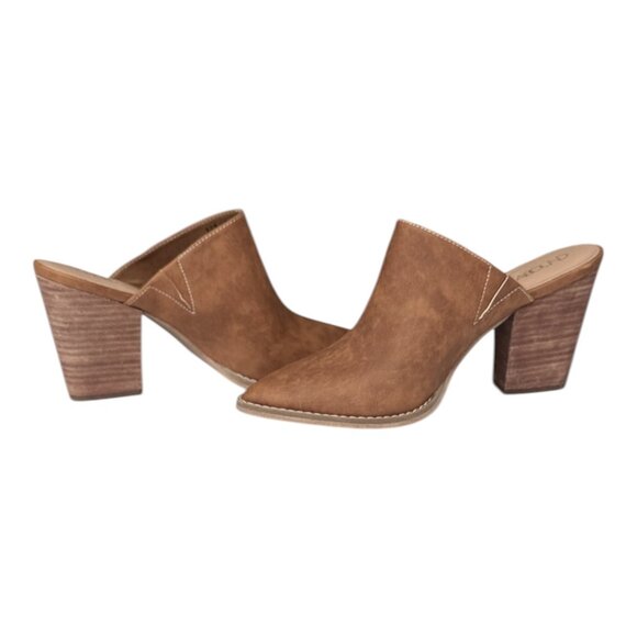 ABOUND Brown Suede Pointed-Toe Block-Heel Mules Women's 7.5 BNWOB - Picture 1 of 7